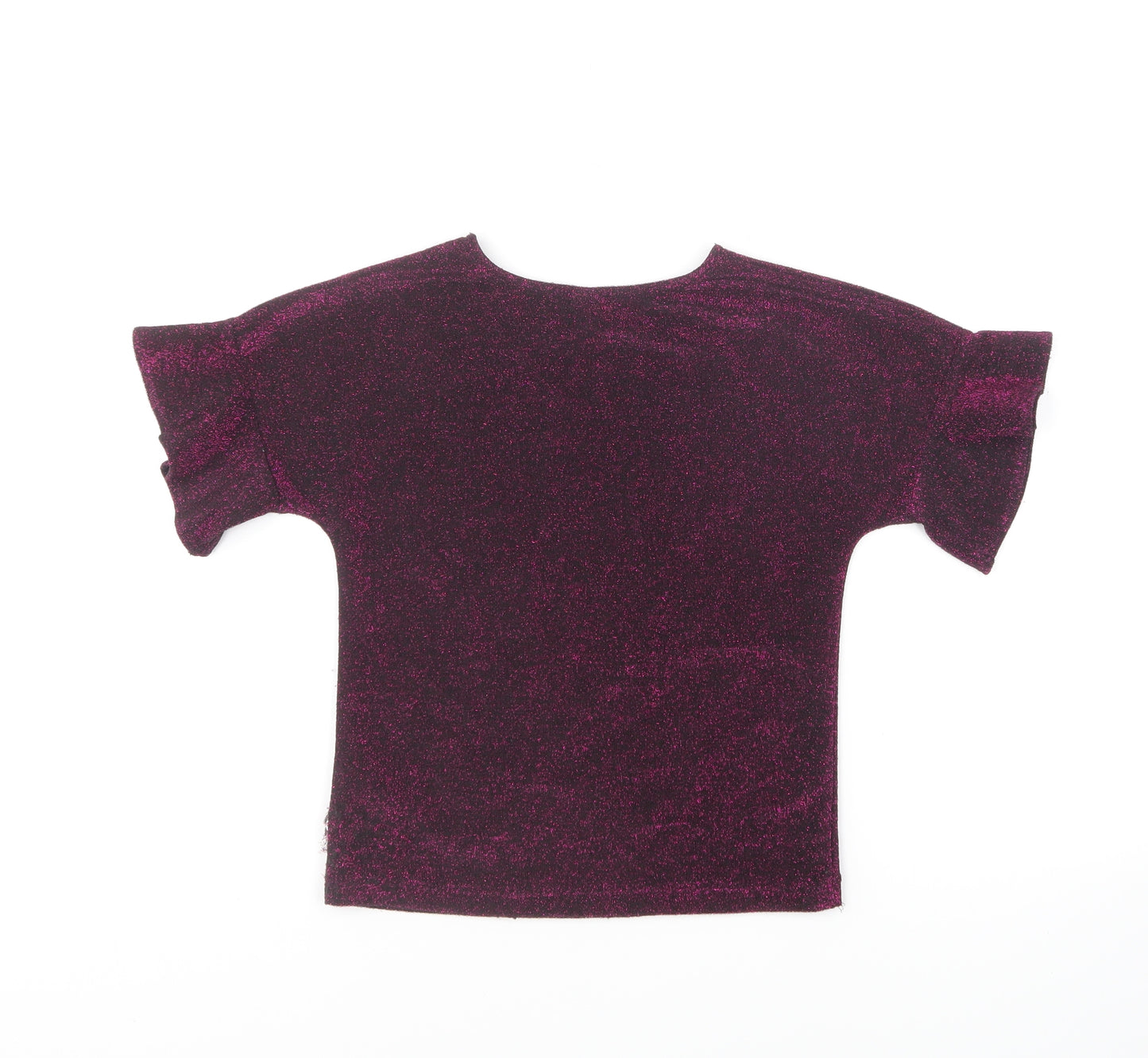 TU Girls Purple Polyester Basic T-Shirt Size 6 Years Round Neck Pullover