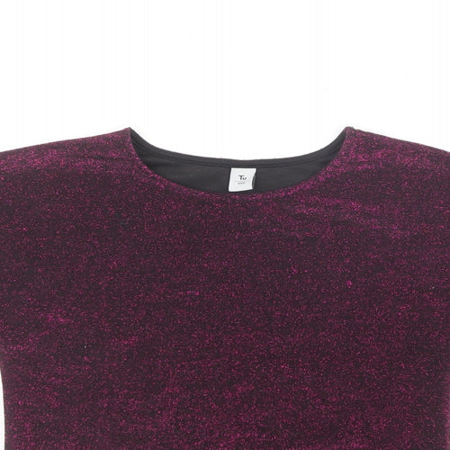 TU Girls Purple Polyester Basic T-Shirt Size 6 Years Round Neck Pullover