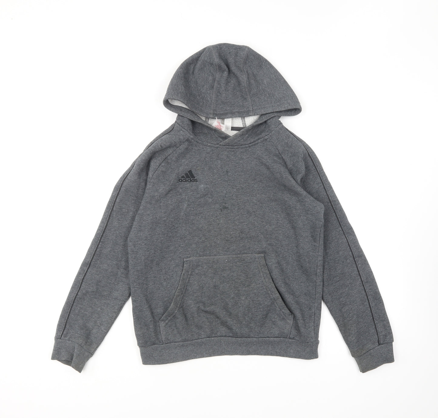 adidas Boys Grey Polyester Pullover Hoodie Size 10-11 Years Pullover