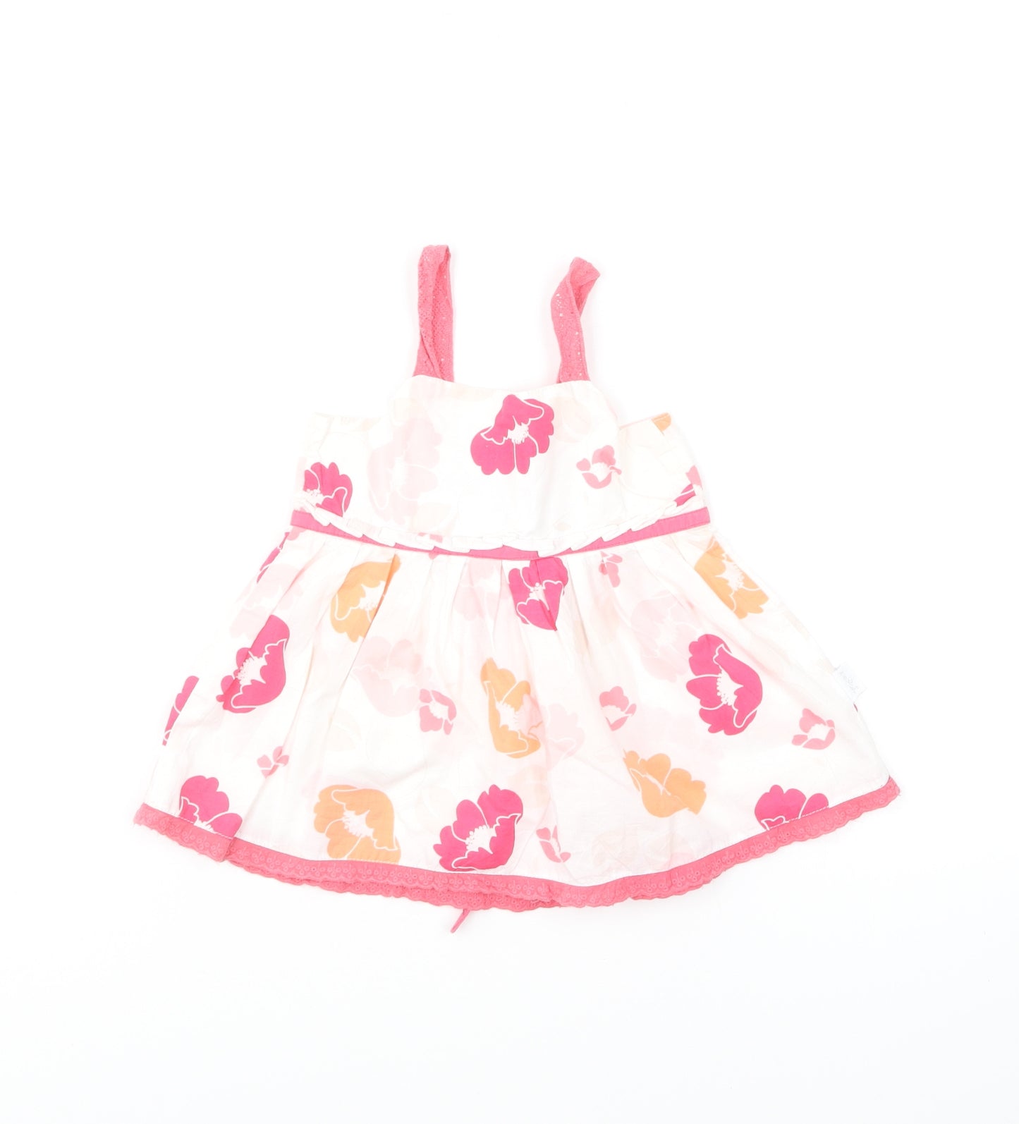 Pumpkin Patch Girls Multicoloured Floral Cotton Skater Dress Size 2 Years Square Neck Pullover
