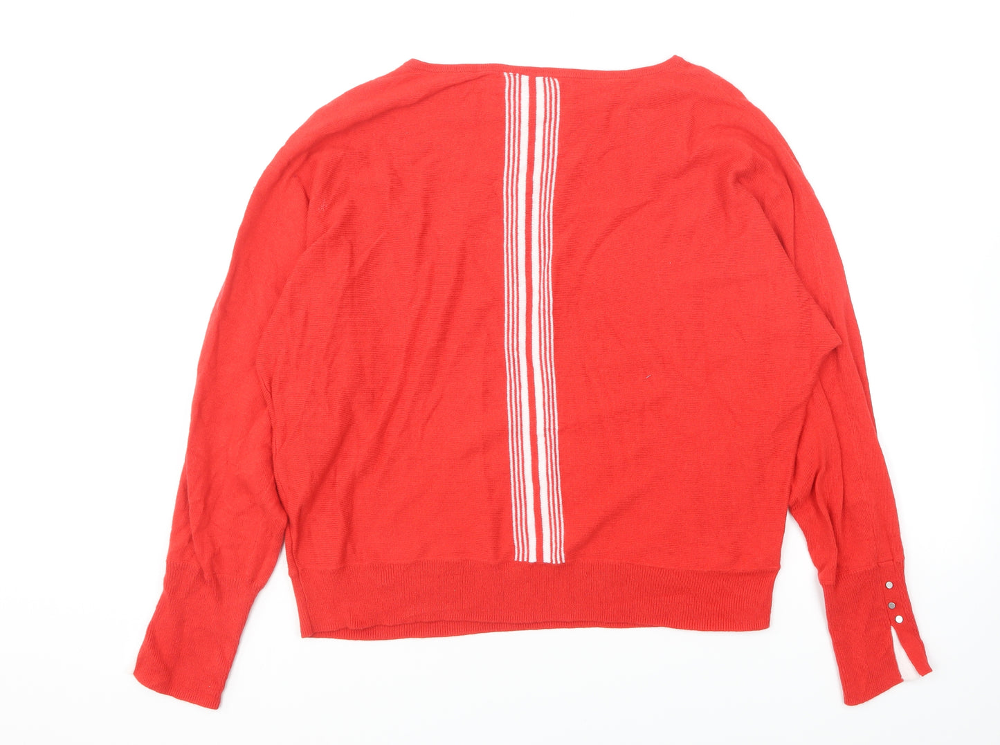 Mint Velvet Womens Red Round Neck Cotton Pullover Jumper Size L