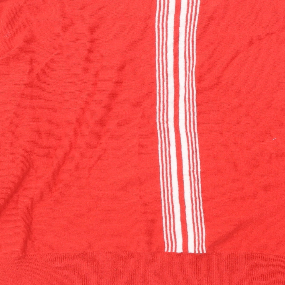 Mint Velvet Womens Red Round Neck Cotton Pullover Jumper Size L