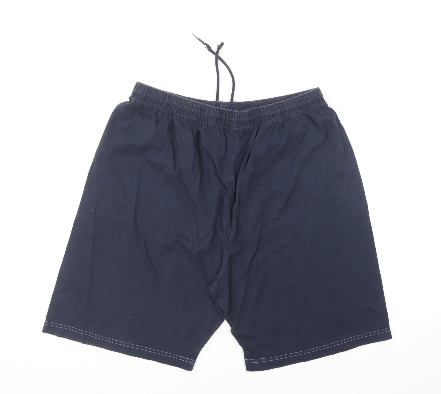 Marks and Spencer Mens Blue Cotton Sweat Shorts Size XL L9 in Regular Drawstring - The Simpsons