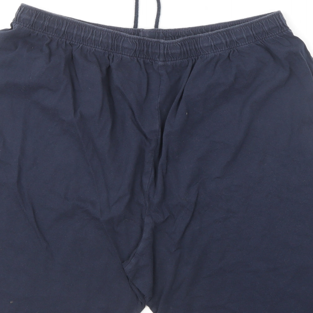 Marks and Spencer Mens Blue Cotton Sweat Shorts Size XL L9 in Regular Drawstring - The Simpsons