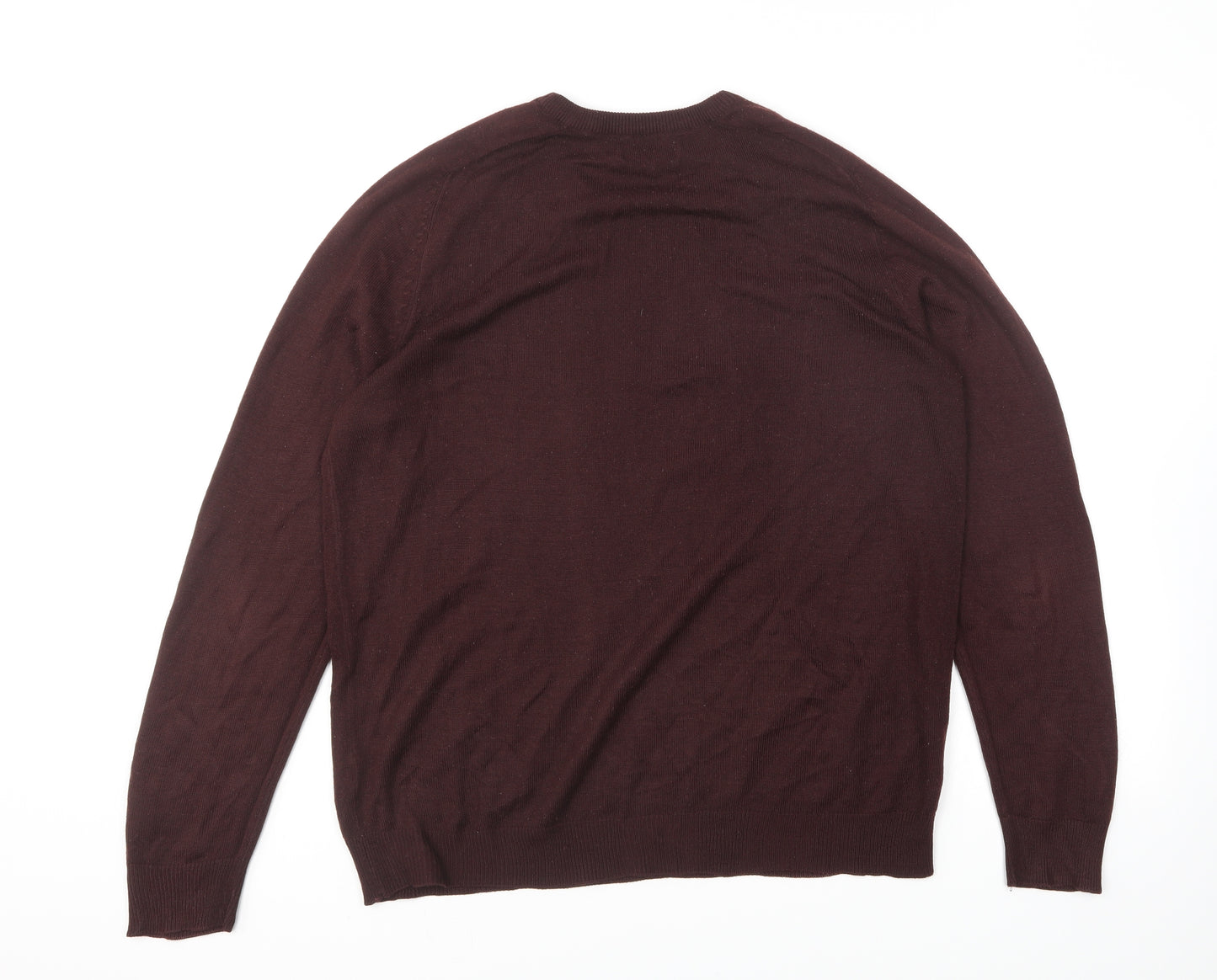 River Island Mens Purple Round Neck Acrylic Pullover Jumper Size L