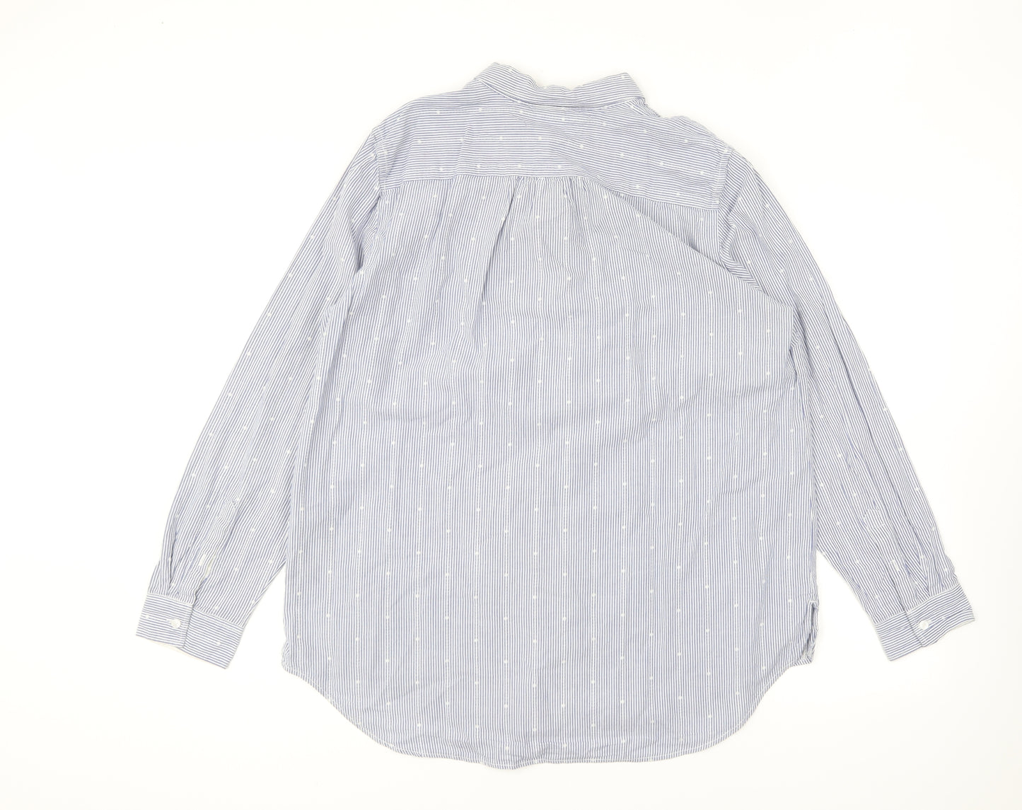 Tommy Hilfiger Mens Blue Striped Cotton Button-Up Size XL Collared Button