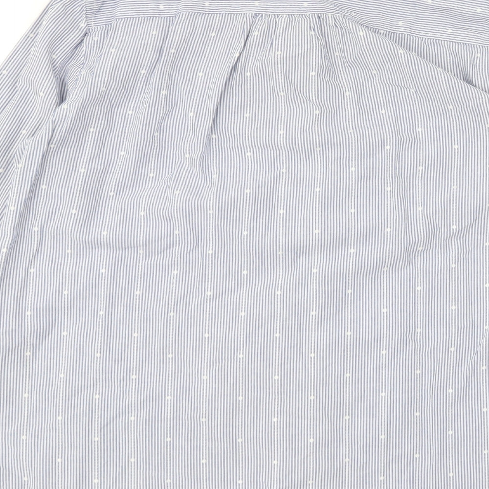 Tommy Hilfiger Mens Blue Striped Cotton Button-Up Size XL Collared Button