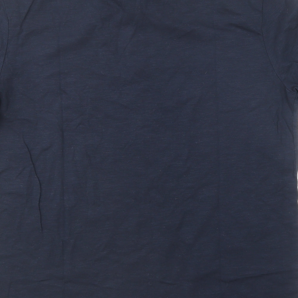 H&M Mens Blue Cotton Polo Size M Collared Pullover