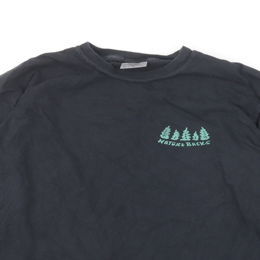 Comfort Colors Mens Blue Cotton T-Shirt Size M Round Neck - Nature Backs