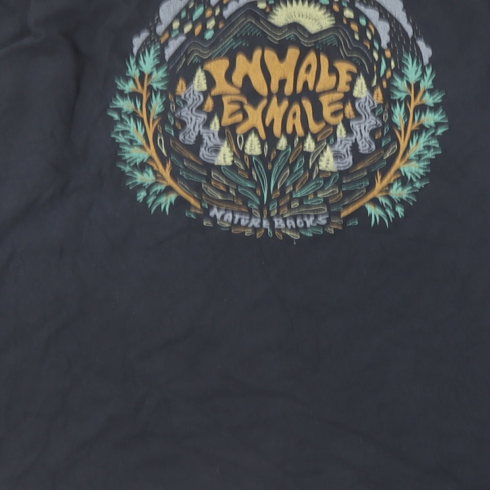 Comfort Colors Mens Blue Cotton T-Shirt Size M Round Neck - Nature Backs