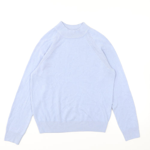 Marks and Spencer Womens Blue High Neck Acrylic Pullover Jumper Size 10