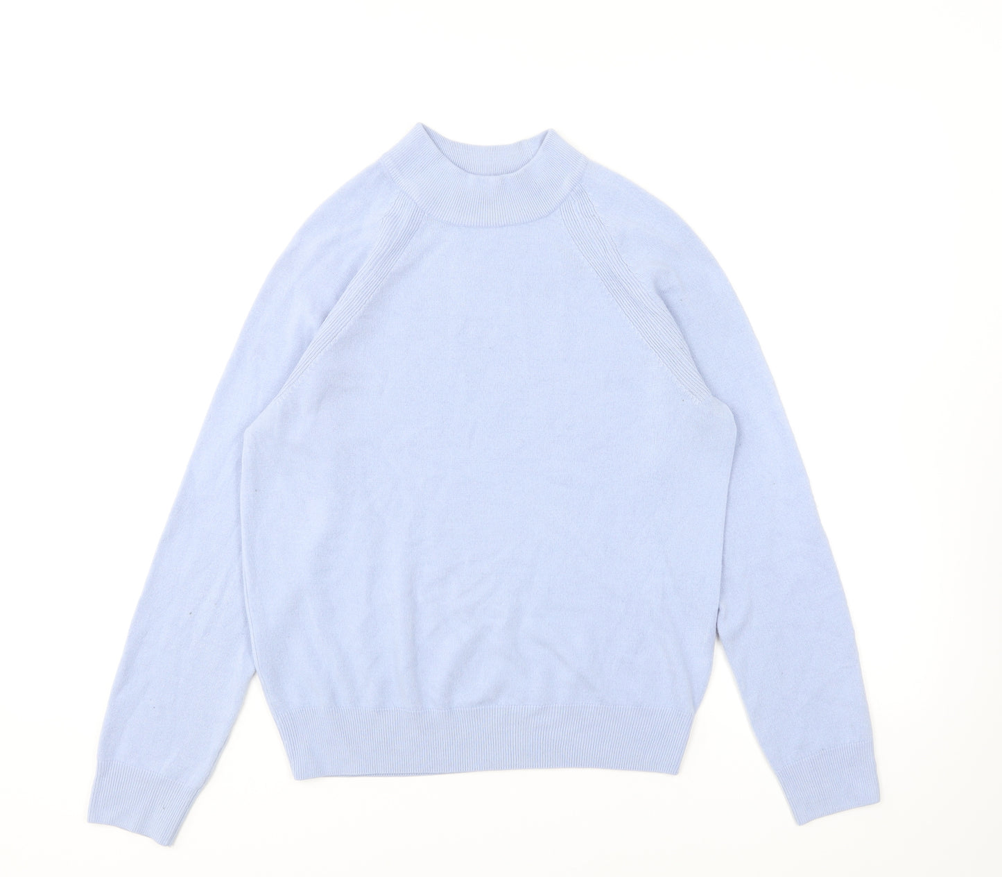 Marks and Spencer Womens Blue High Neck Acrylic Pullover Jumper Size 10