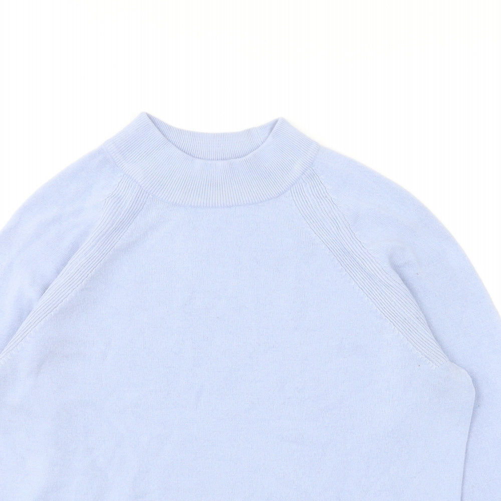 Marks and Spencer Womens Blue High Neck Acrylic Pullover Jumper Size 10