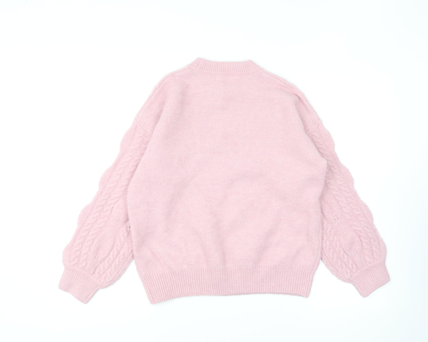Primark Womens Pink Round Neck Polyester Pullover Jumper Size XS