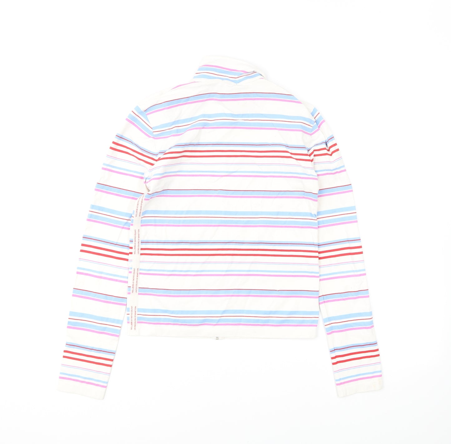 United Colors of Benetton Girls Multicoloured Striped Polyester Full Zip Sweatshirt Size 12-13 Years Zip