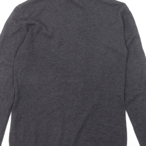 Marc Aurel Womens Grey Collared Acrylic Full Zip Jumper Size 6