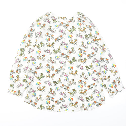 Hongo Womens Multicoloured Geometric Polyester Basic Blouse Size 12 V-Neck - Bikes