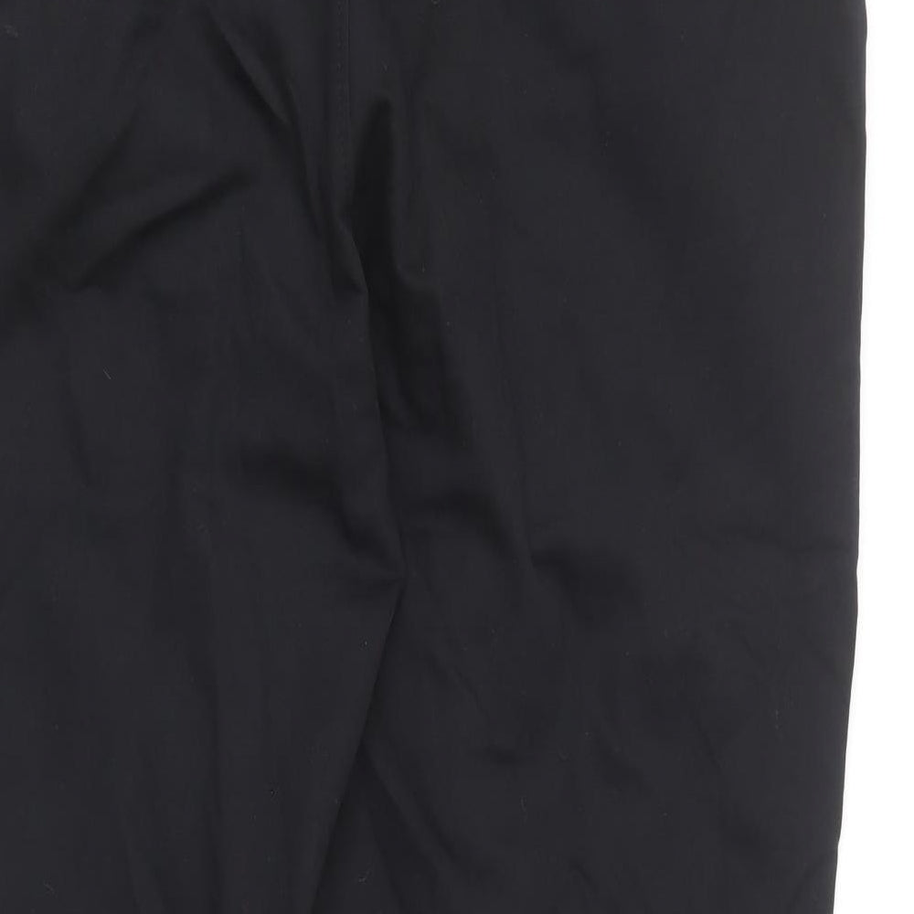 Marks and Spencer Mens Black Cotton Chino Trousers Size 40 in L29 in Regular Button