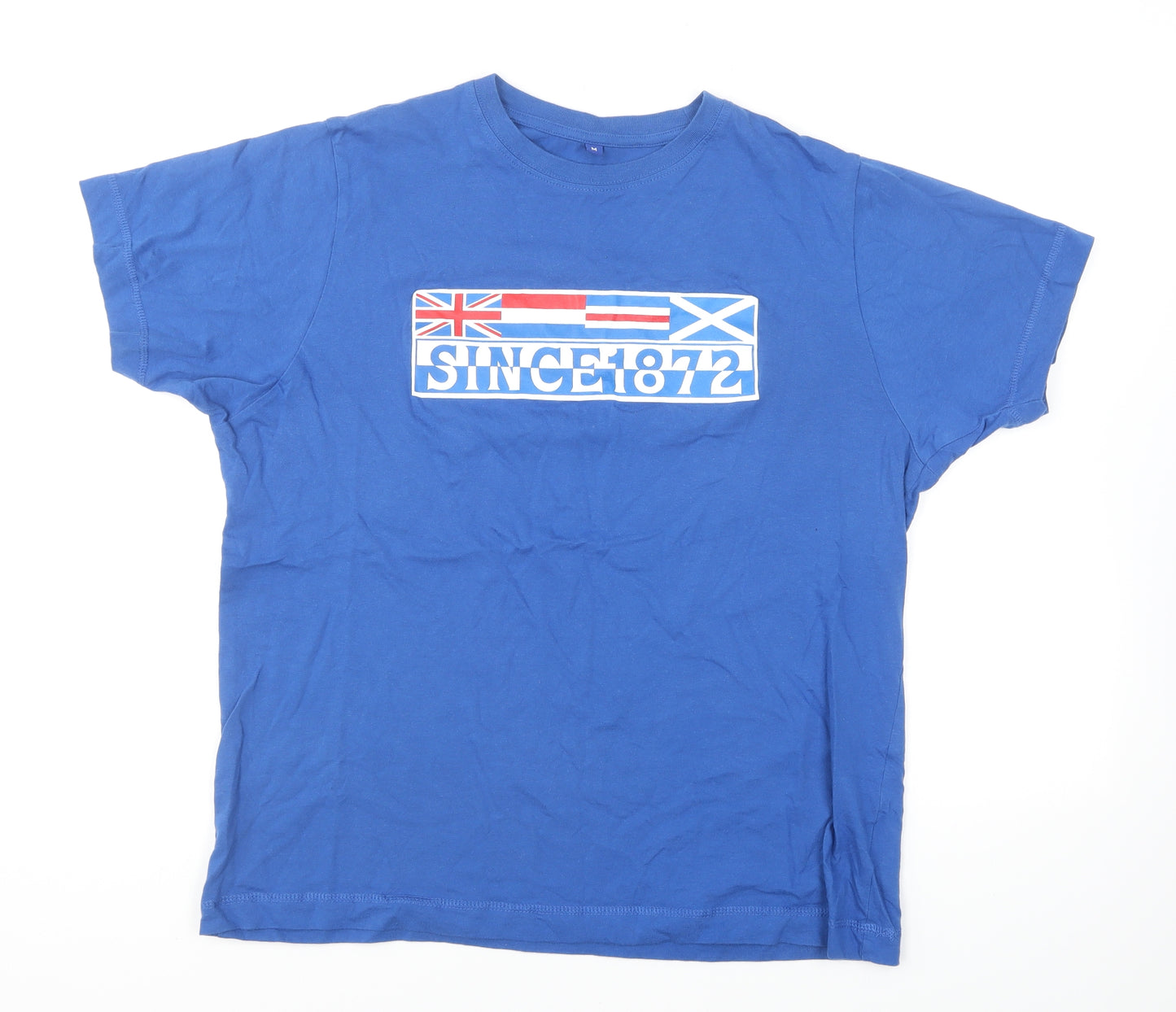 Continental Mens Blue Cotton T-Shirt Size M Round Neck - Since 1872