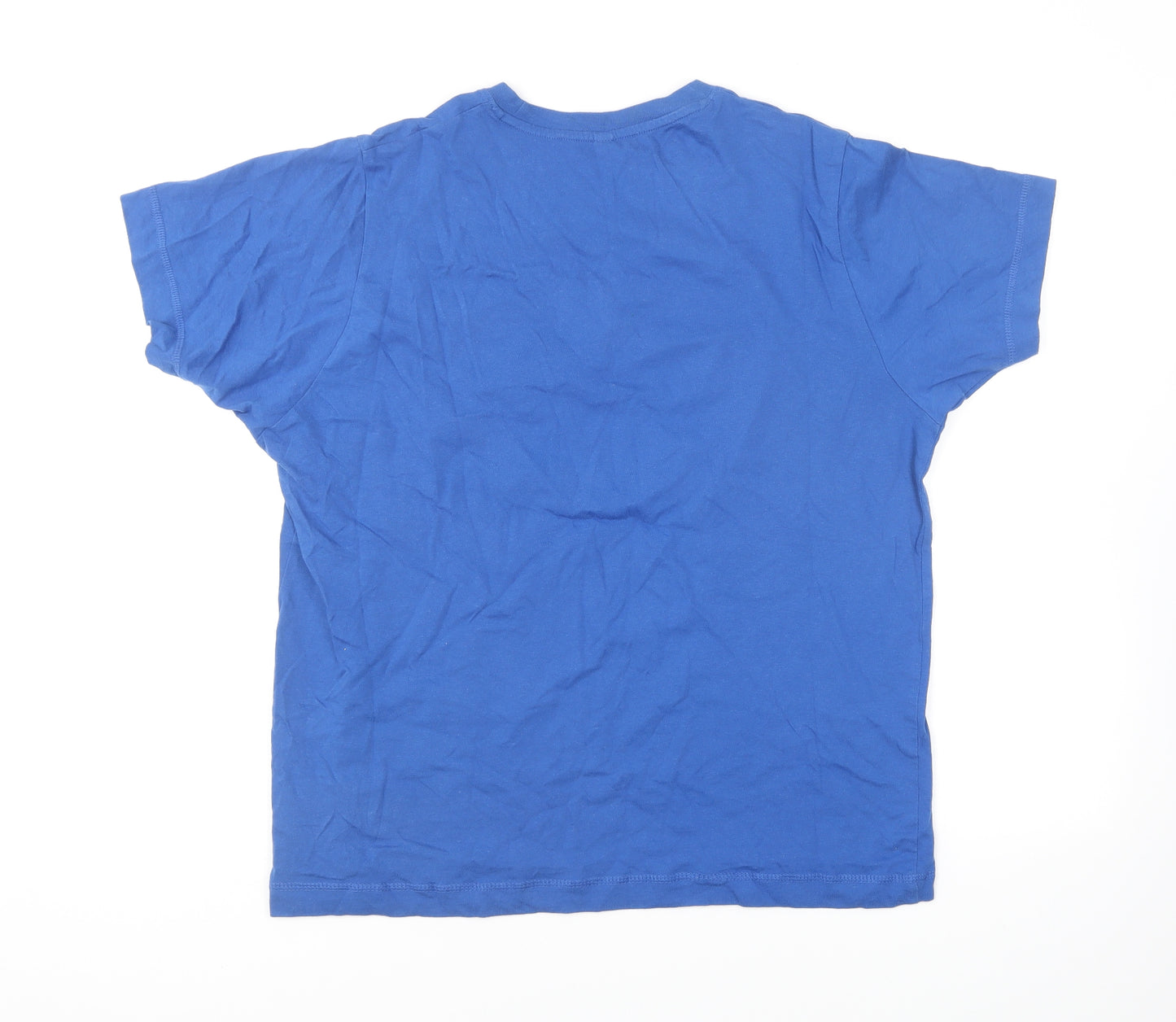 Continental Mens Blue Cotton T-Shirt Size M Round Neck - Since 1872