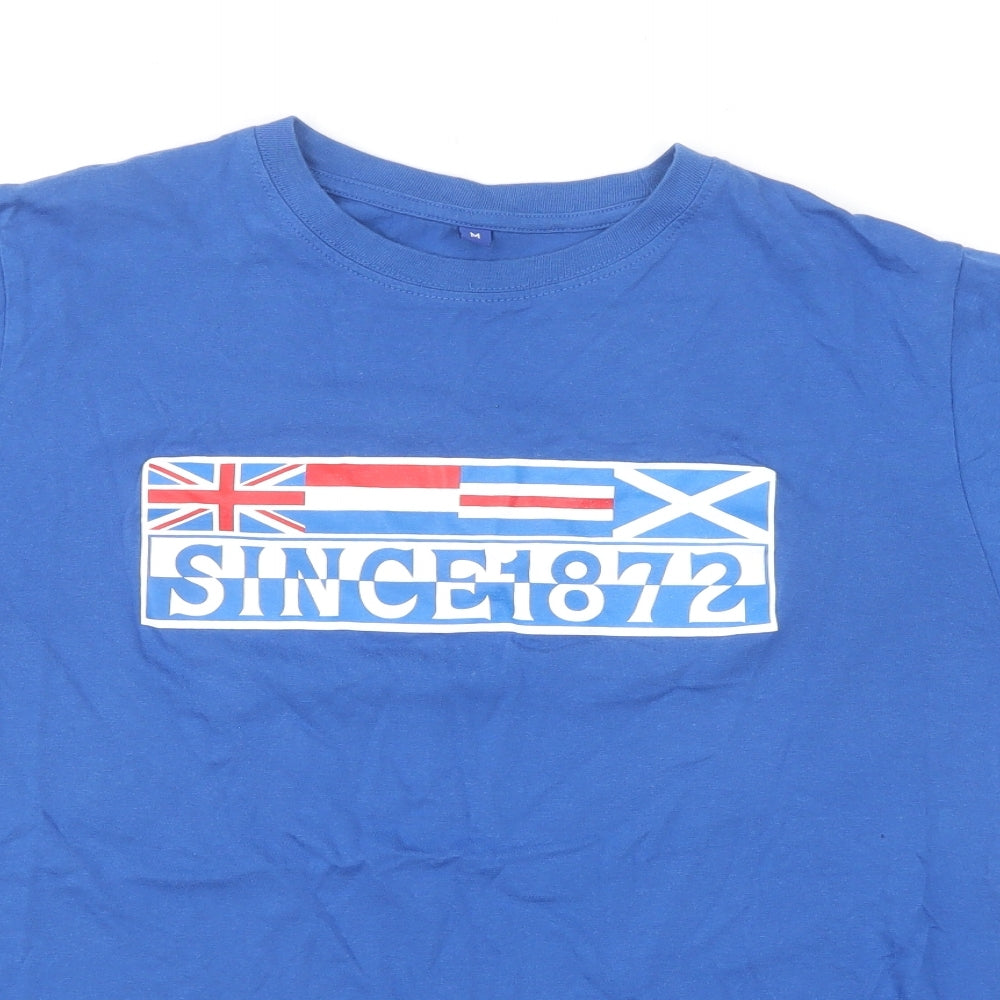 Continental Mens Blue Cotton T-Shirt Size M Round Neck - Since 1872