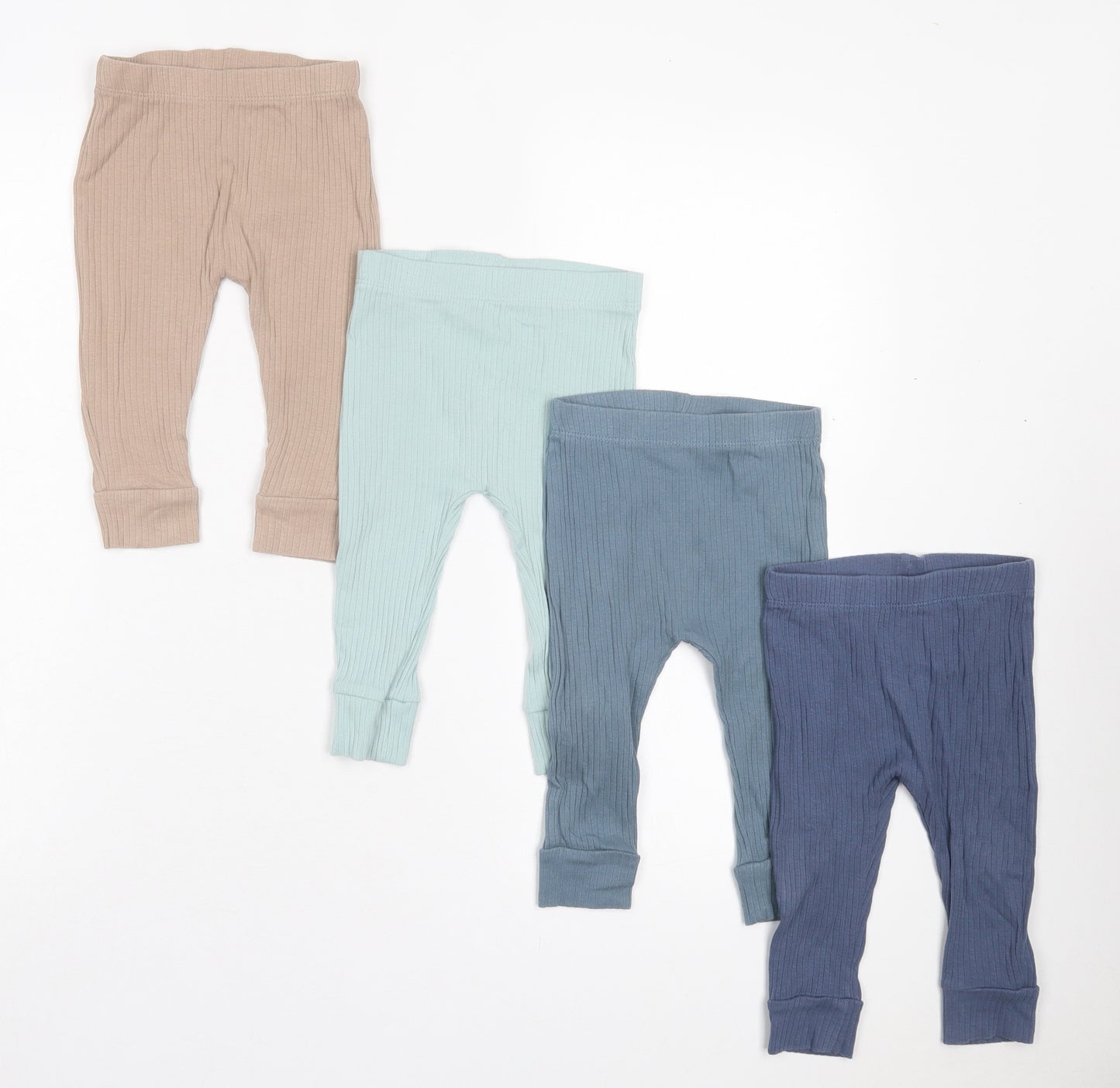 George Baby Multicoloured Cotton Capri Trousers Size 6-9 Months Pullover - Pack of 4