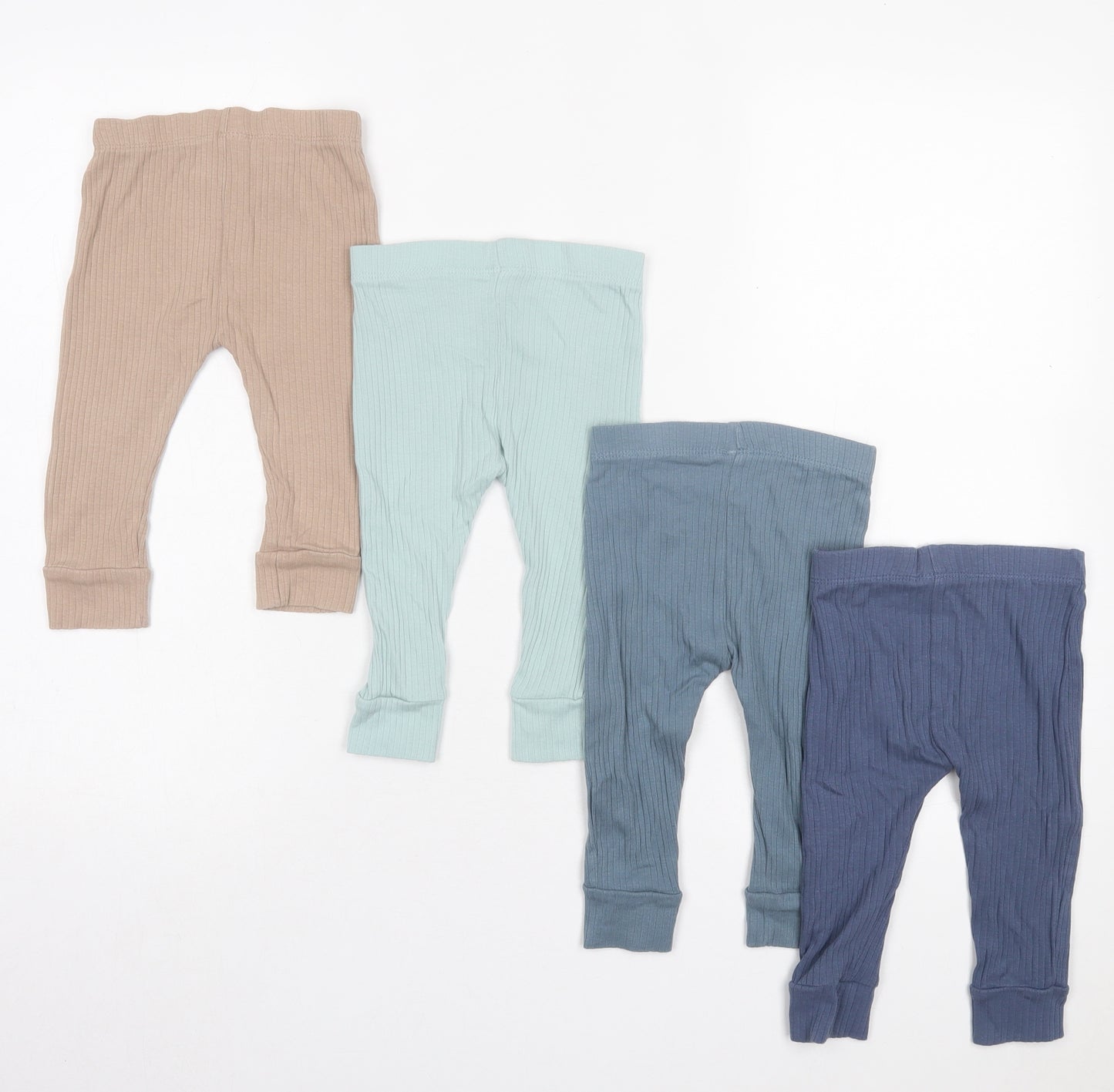 George Baby Multicoloured Cotton Capri Trousers Size 6-9 Months Pullover - Pack of 4