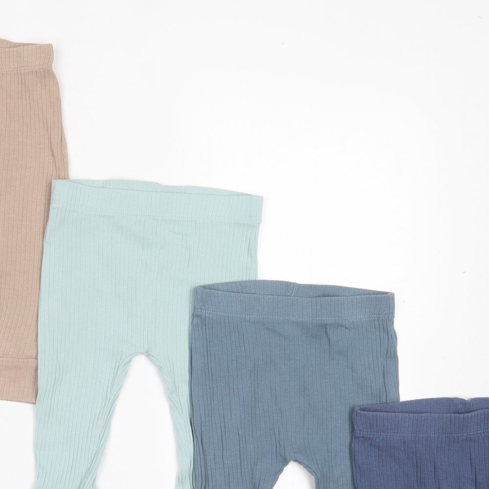 George Baby Multicoloured Cotton Capri Trousers Size 6-9 Months Pullover - Pack of 4