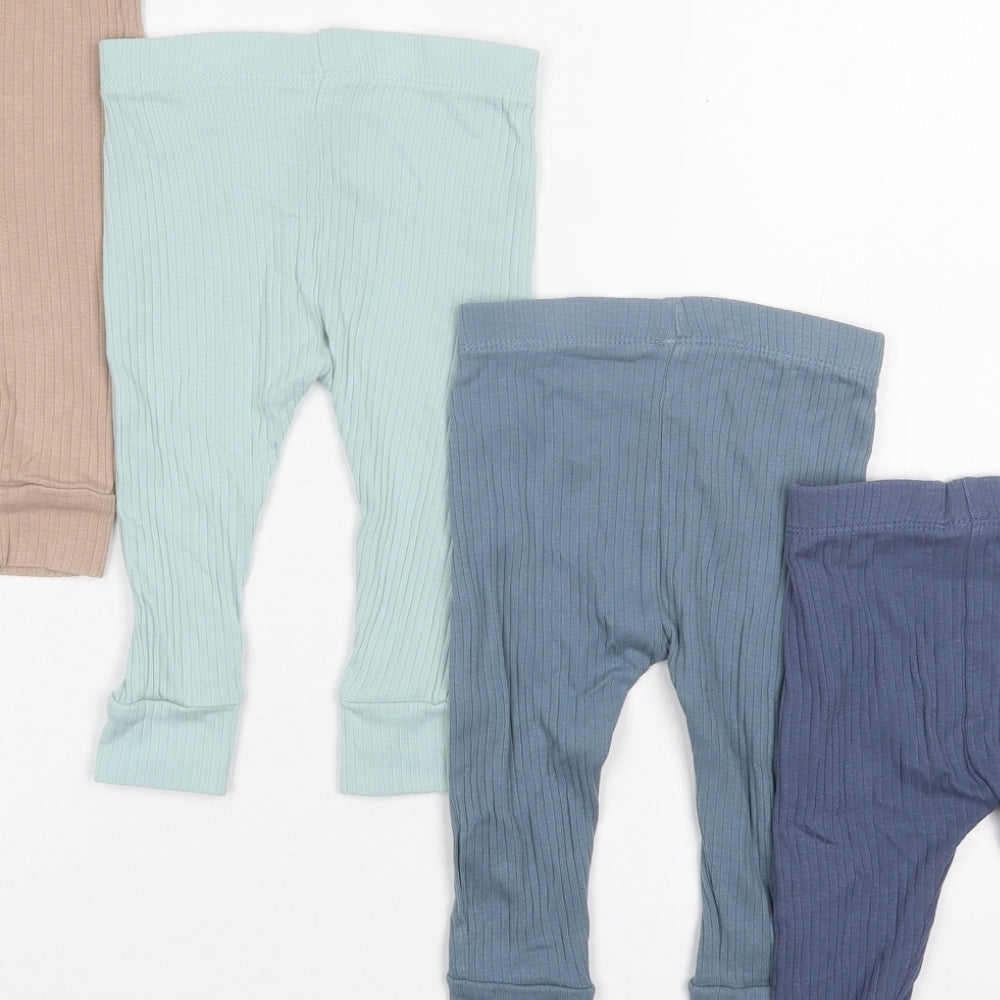 George Baby Multicoloured Cotton Capri Trousers Size 6-9 Months Pullover - Pack of 4