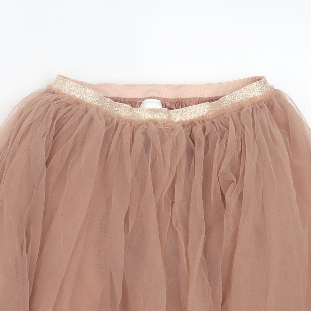 NEXT Girls Pink Nylon A-Line Skirt Size 6-7 Years Regular Pull On