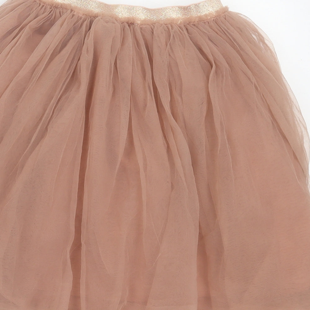 NEXT Girls Pink Nylon A-Line Skirt Size 6-7 Years Regular Pull On