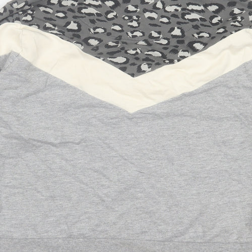 TU Womens Grey Animal Print Cotton Pullover Sweatshirt Size 8 Pullover