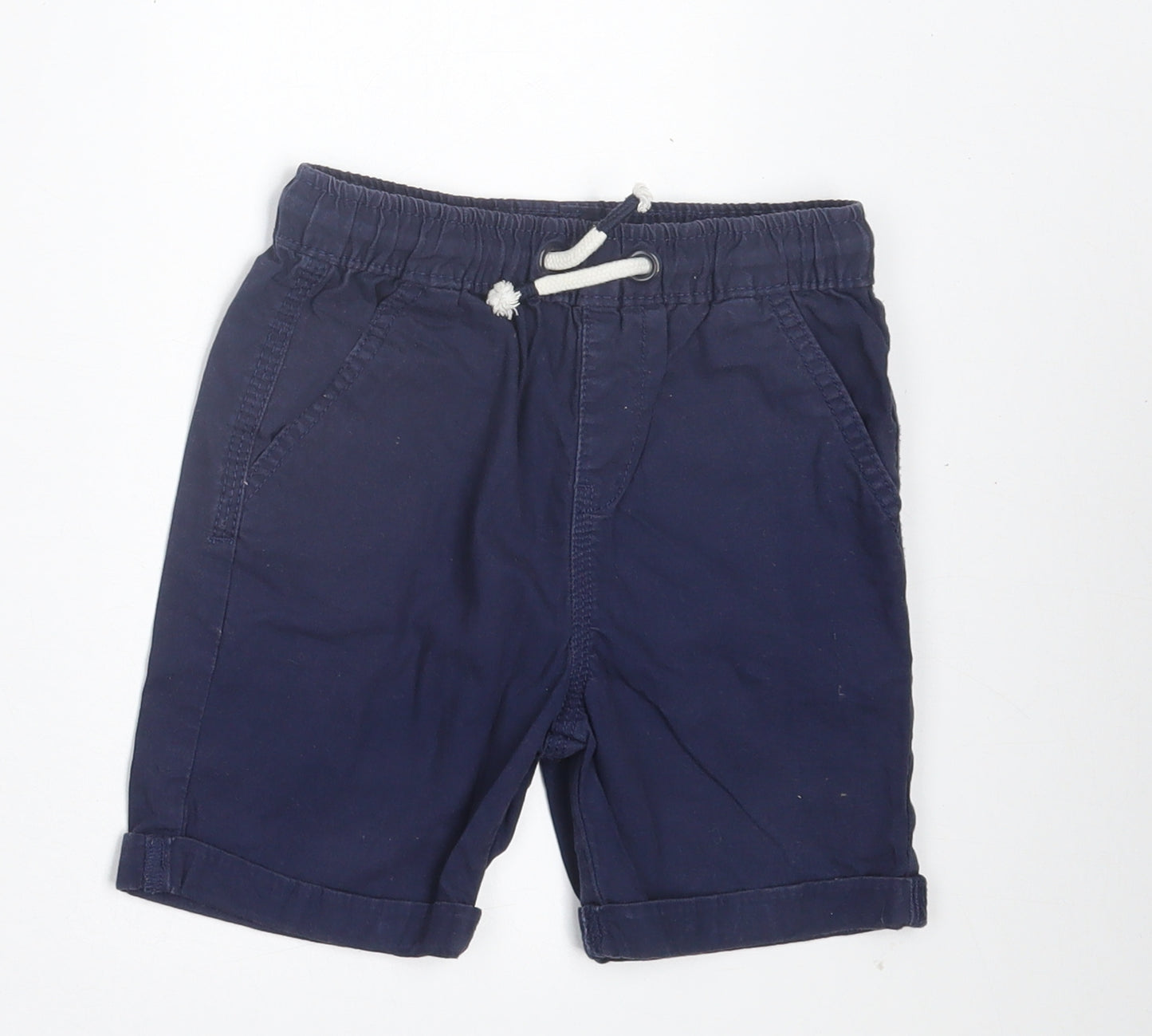 George Boys Blue Cotton Chino Shorts Size 3-4 Years Regular Tie