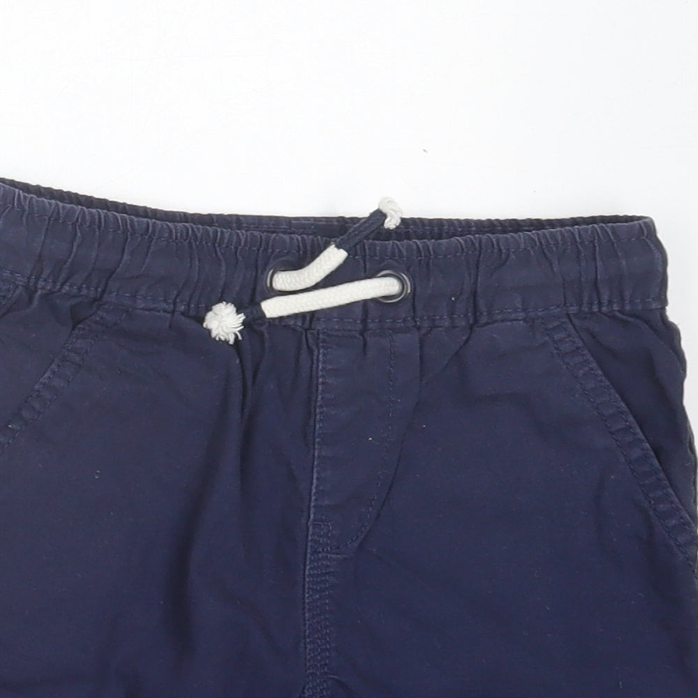 George Boys Blue Cotton Chino Shorts Size 3-4 Years Regular Tie
