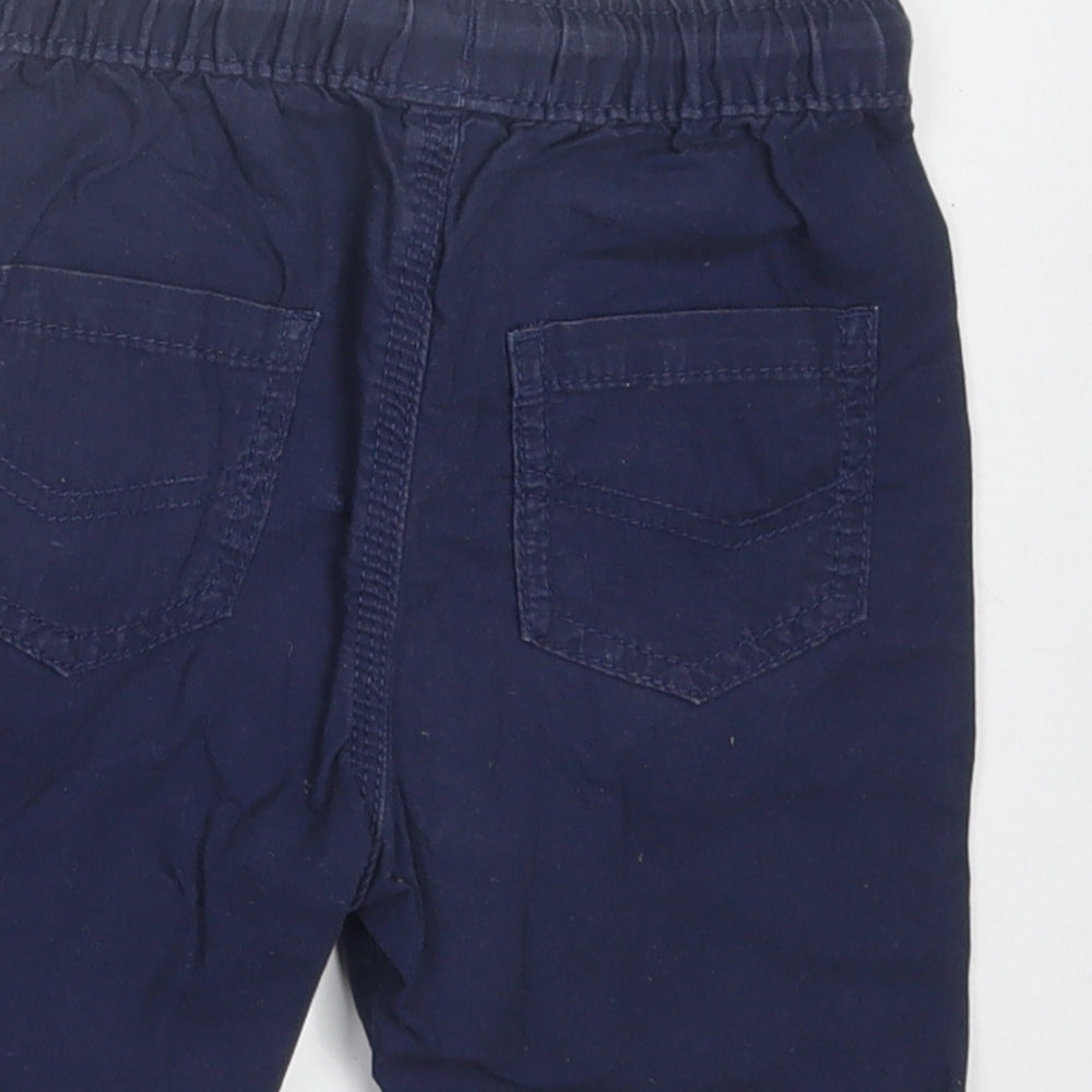 George Boys Blue Cotton Chino Shorts Size 3-4 Years Regular Tie