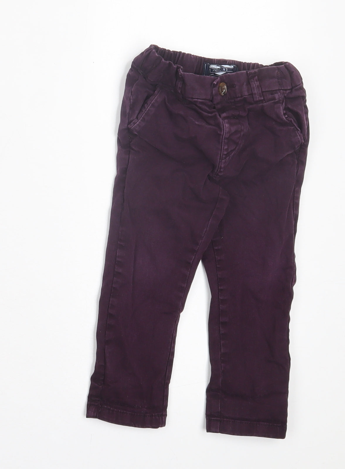 NEXT Boys Purple Cotton Capri Trousers Size 12-18 Months Button