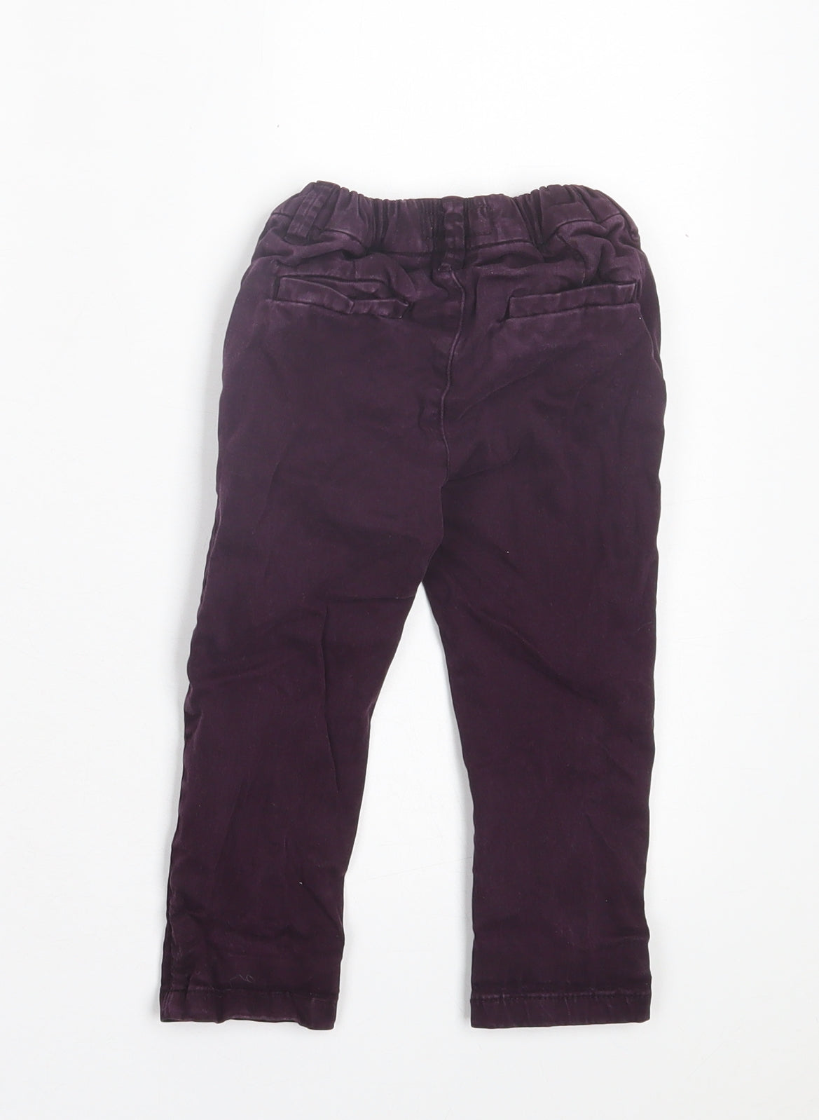 NEXT Boys Purple Cotton Capri Trousers Size 12-18 Months Button