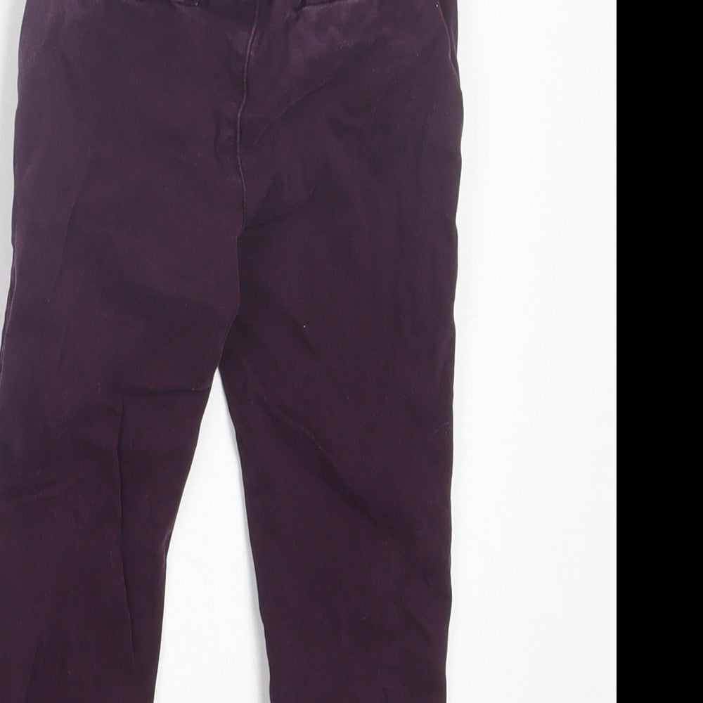 NEXT Boys Purple Cotton Capri Trousers Size 12-18 Months Button
