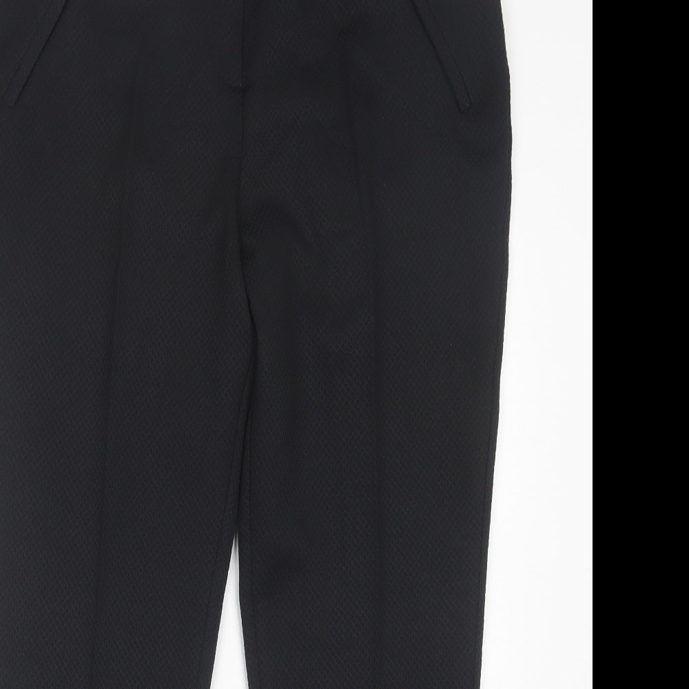 F&F Womens Black Polyester Trousers Size 14 L28 in Regular Hook & Eye