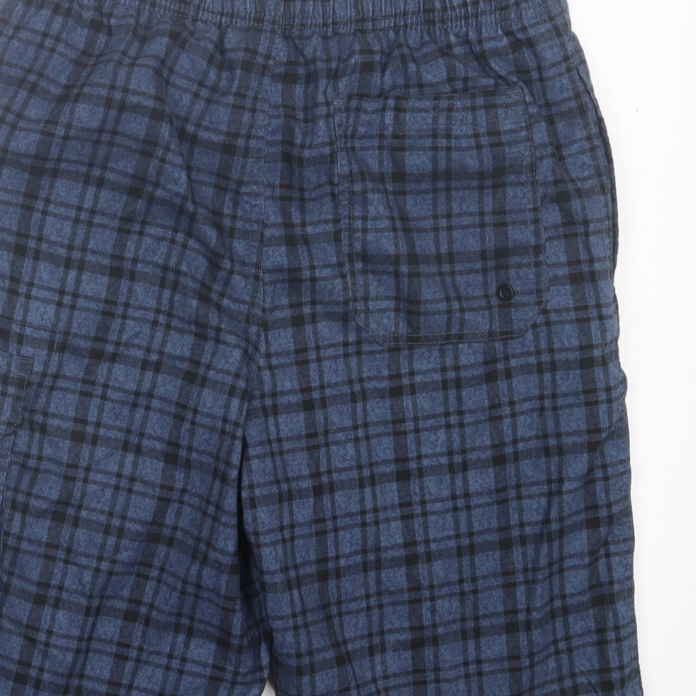 Cedar Wood State Mens Blue Plaid Polyester Bermuda Shorts Size XS L9 in Regular Tie - Swim Short