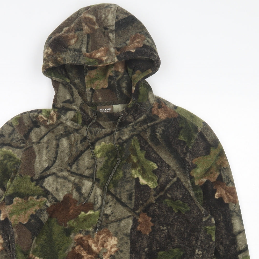 Jack Pyke Mens Green Camouflage Polyester Pullover Hoodie Size L
