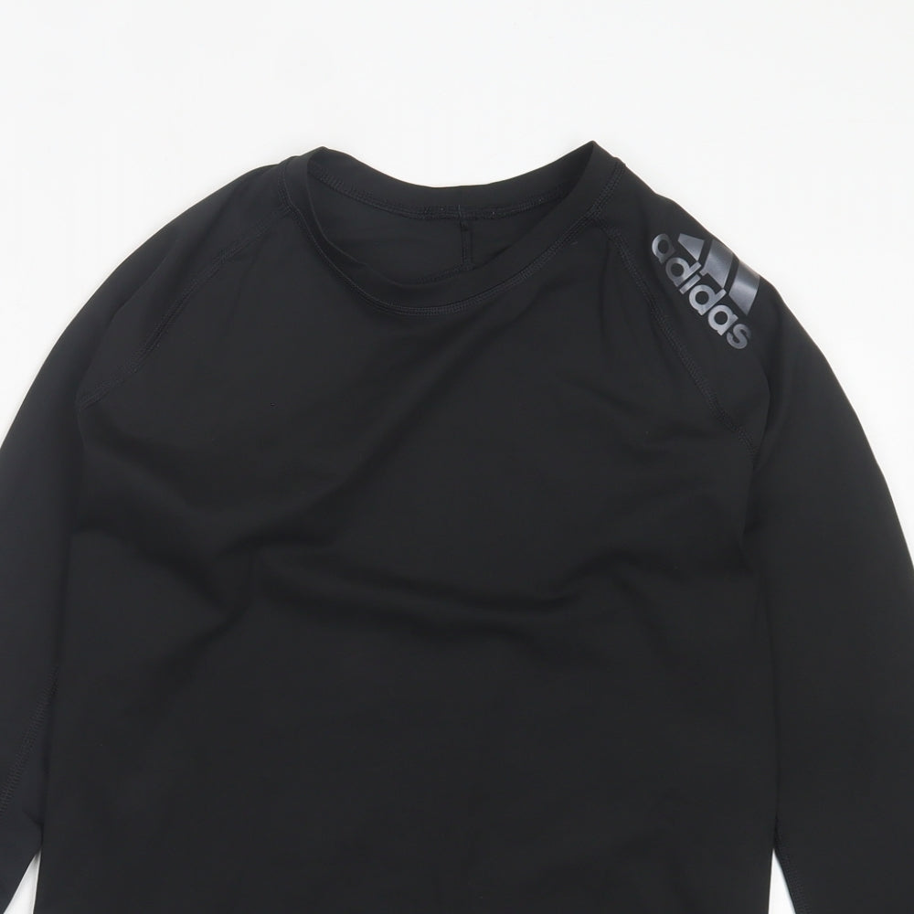adidas Mens Black Polyester Basic Casual Size M Crew Neck Pullover - Tech-Fit