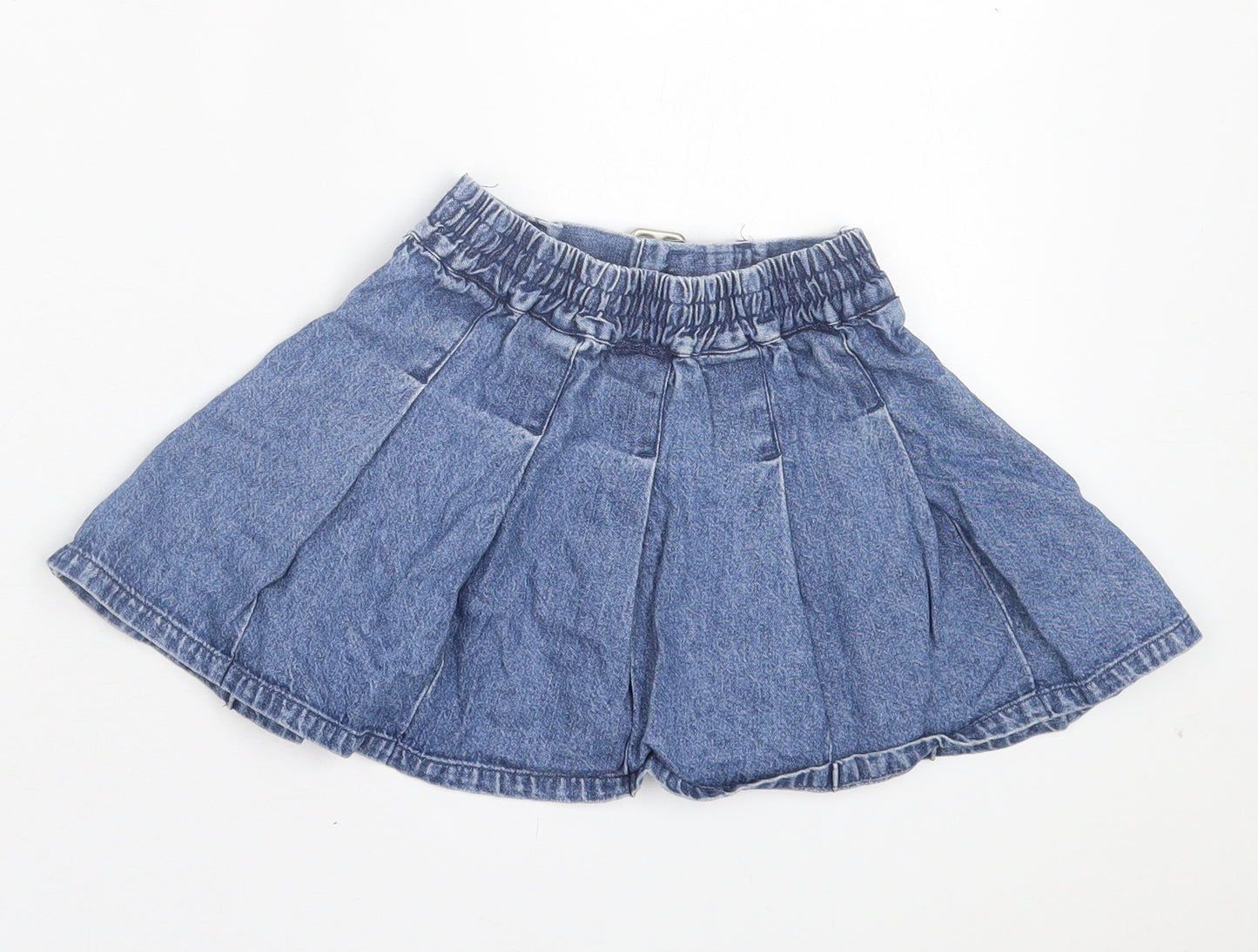 Dunnes Stores Girls Blue Cotton Skater Skirt Size 3-4 Years Regular Buckle