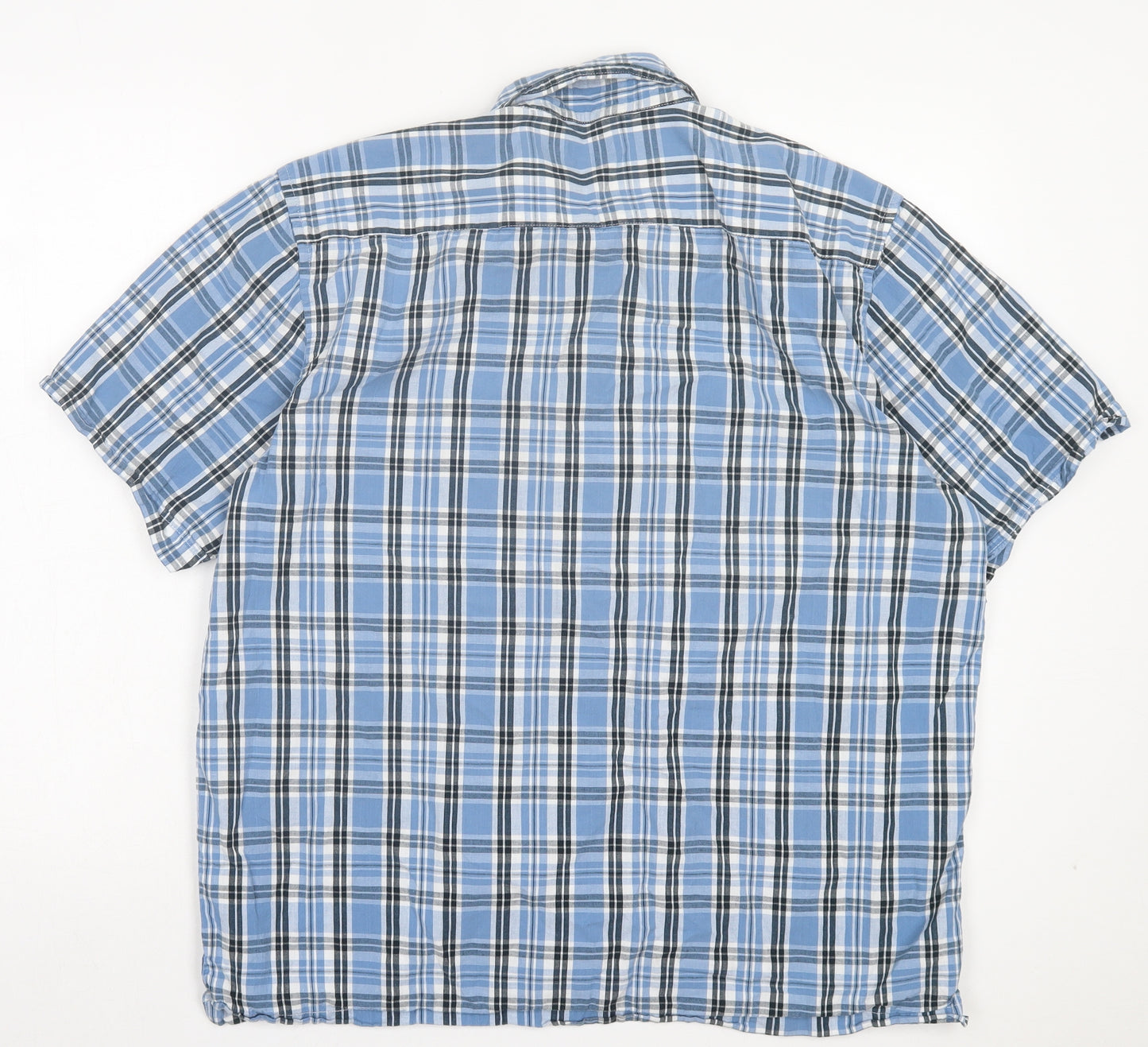 Cedar Wood State Mens Blue Plaid Cotton Button-Up Size XL Collared Button