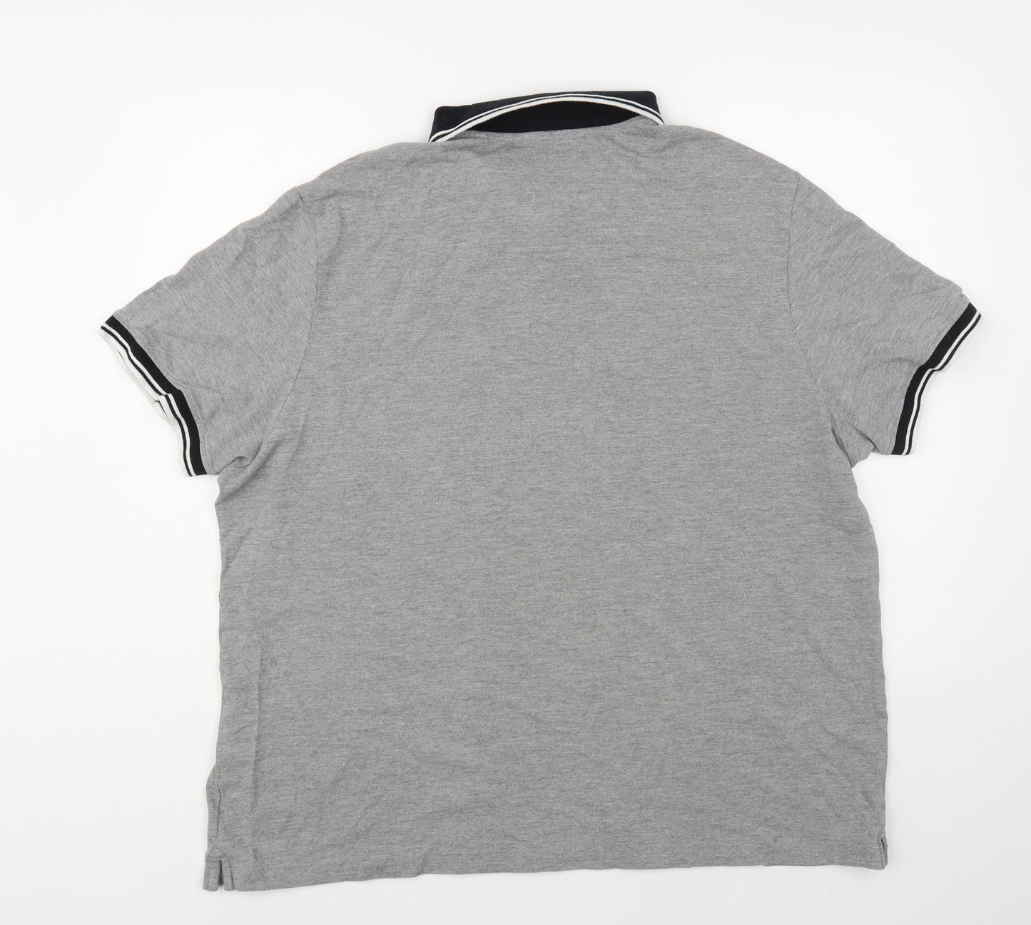 F&F Mens Grey Cotton Polo Size 3XL Collared Button
