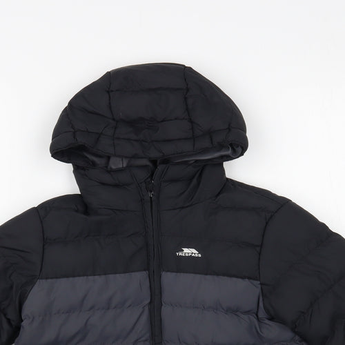 Trespass Boys Black Puffer Jacket Jacket Size 5-6 Years Zip