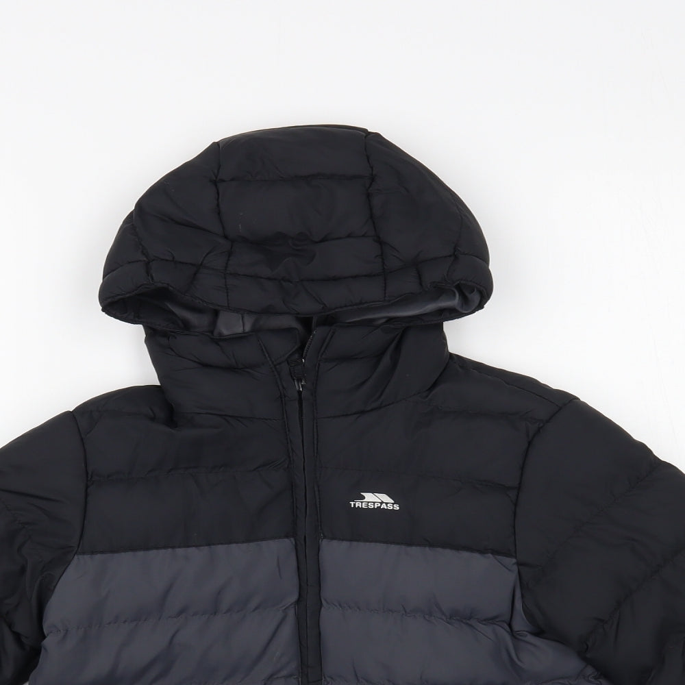 Trespass Boys Black Puffer Jacket Jacket Size 5-6 Years Zip