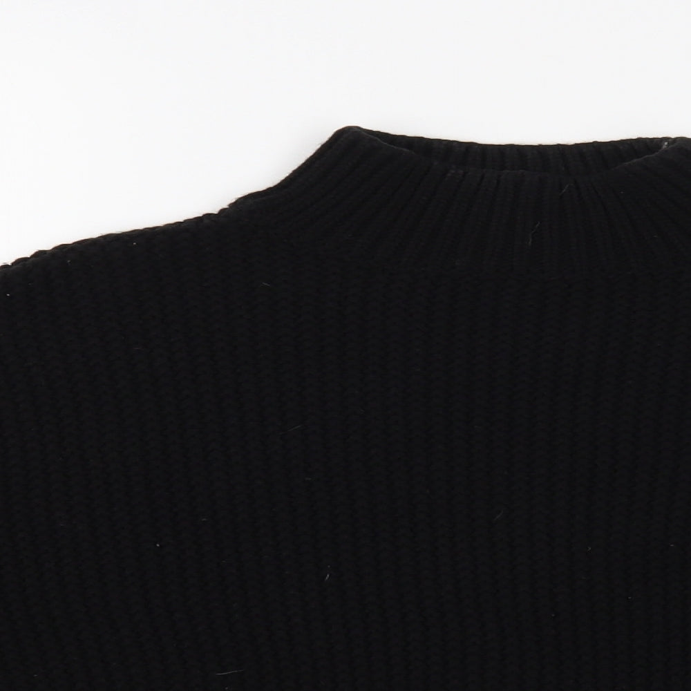 New Look Womens Black Mock Neck Acrylic Pullover Jumper Size S - Cropped