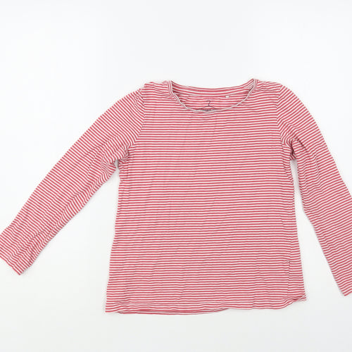 NEXT Girls Red Striped Cotton Pullover T-Shirt Size 10 Years Crew Neck Pullover