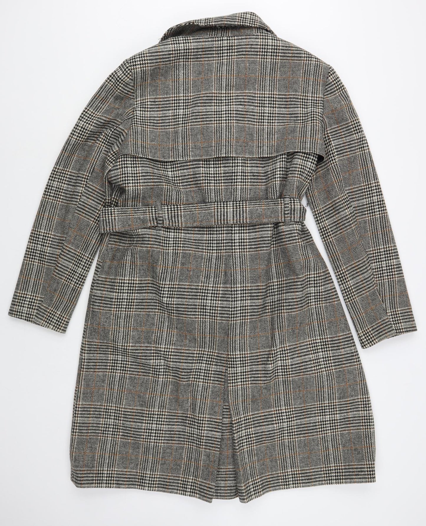 F&F Womens Grey Plaid Pea Coat Coat Size 16 Button